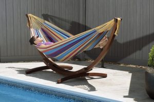 Cotton Hammock with Wooden Base