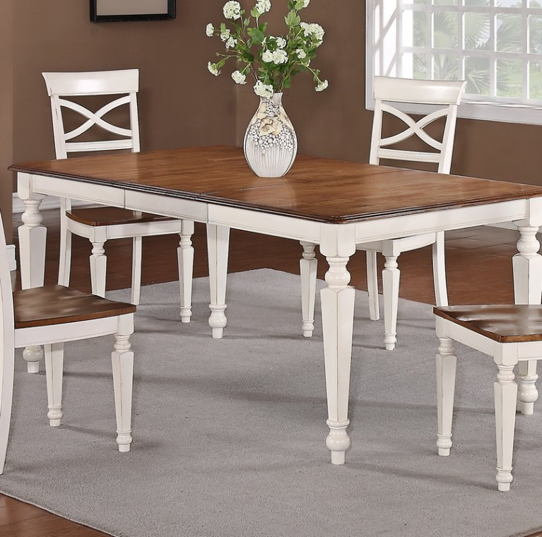 casual contemporary country table with extension leaf