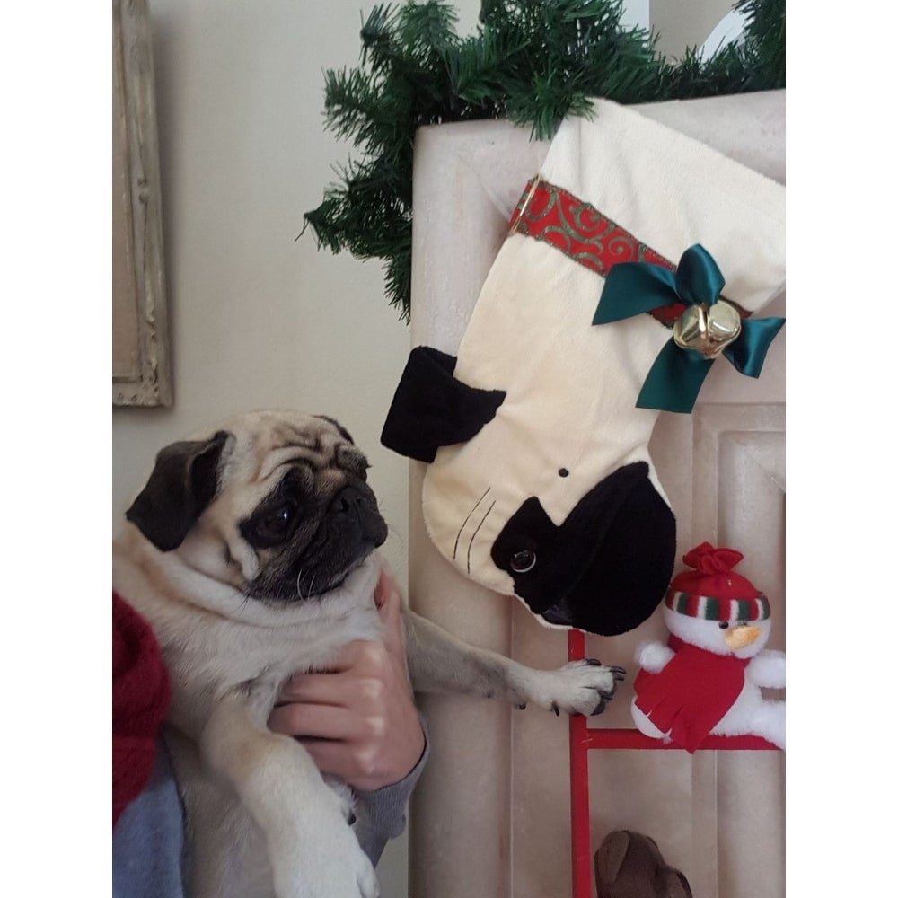 Beige-and-Black-Pug-Dog-Christmas-Stocking