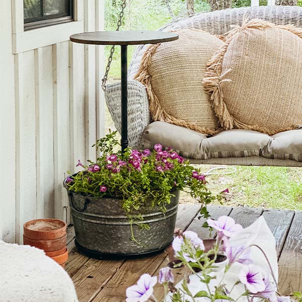 Planter Table - with Flowers on Patio