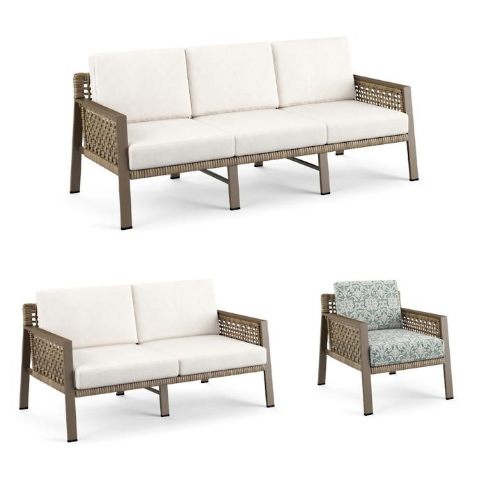 Callan Outdoor Furniture Collection 3 Piece Sofa Set