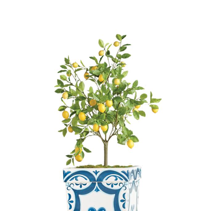 Faux Outdoor Lemon Potted Tree